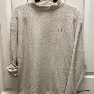 PINK Cowl Neck Terry Cloth Sweater